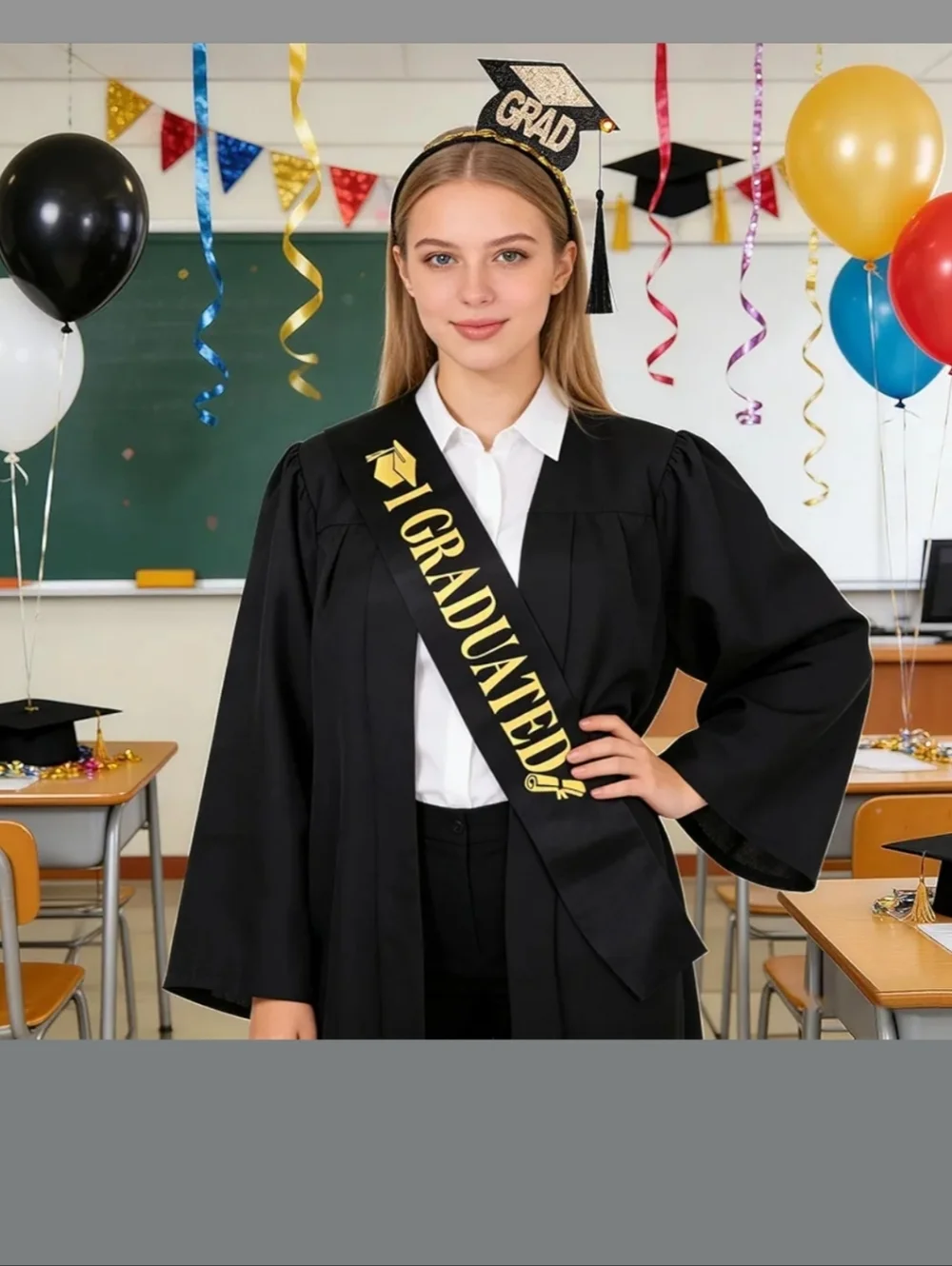 Graduation Sash and Headband Set